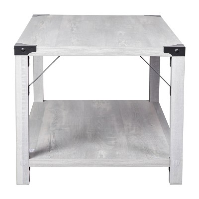 Aspen Gray Modern Farmhouse 2-Tier Rectangular Coffee Table