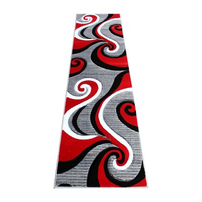 Emma and Oliver Accent Rug with Modern 3D Sculpted Swirl Pattern and Varied Texture Piling