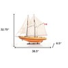 HomeRoots 33" Wood Brown Solid Wood Hand Painted Bluenose II Model Boat - 2 of 3