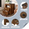 Vipbear Night Stand with Charging Station Rustic 18 Inch Bedside Table with 2 Storage Drawers and Open Shelf,Modern Wood End Table for Bedroom - 4 of 4