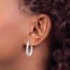 Black Bow Jewelry Elegantly Polished Puffed Oval Hoop Earrings in Sterling Silver - 1 in - 3 of 4