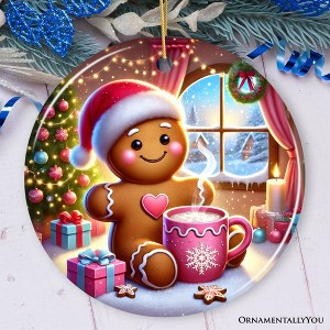 Cozy Gingerbread Man Pink Themed Ornament, Delightful Christmas Gift and Decor| Ornaments - 1 of 4