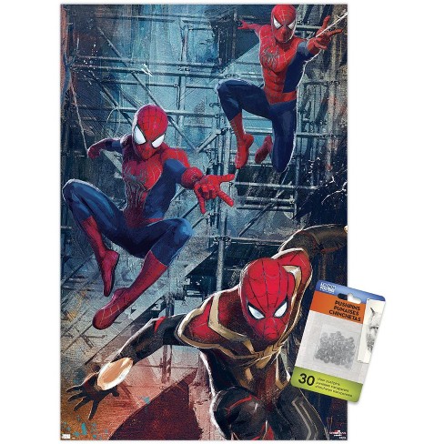 Trends International Marvel Spider-man: No Way Home - Trio Unframed Wall  Poster Print Clear Push Pins Bundle 14.725 X 22.375 : Target