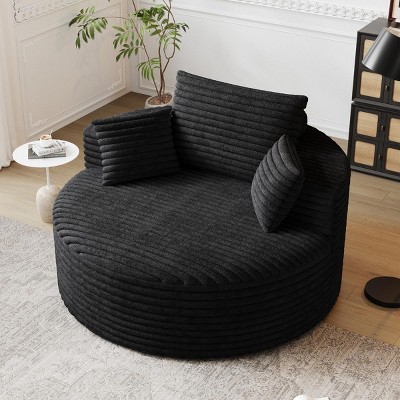 Modern Corduroy Sleeper Sofa Chair – Compact Single Sofa Bed with Cushioned Backrest for Small Spaces -3irtyhousy