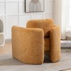 Zen 21" W Modern Barrel Accent Chair Armchair,Curved Streamlined Silhouette Woven Velvet fabric Armchair,Upholstered Barrel Chairs-Maison Boucle - 3 of 4