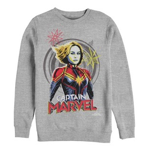Men's Marvel Captain Marvel Sketch Profile Sweatshirt - 1 of 3