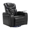 TinyHomie 270 Degree Swivel PU Leather Power Recliner Individual Seat Home Theater Recliner - 2 of 4