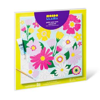 11'' x 11'' Paint-Your-Own Canvas Kit Floral - Mondo Llama™