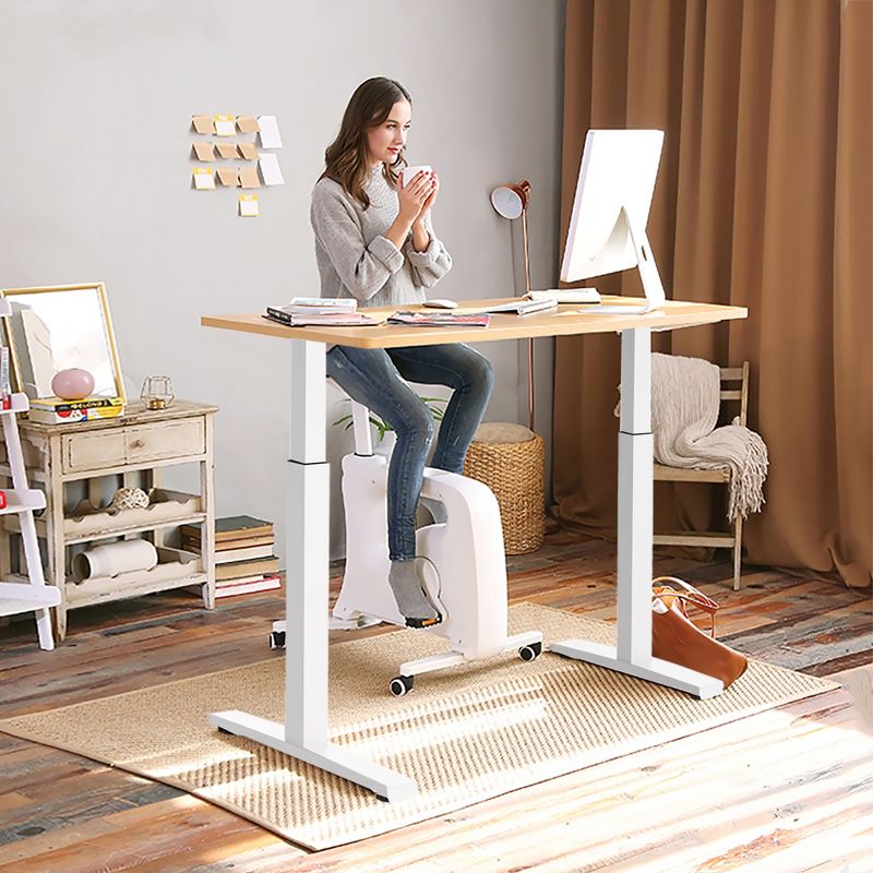 Costway Electric Stand Up Desk Frame Dual Motor Height Adjustable Stand White\Black, 5 of 11
