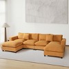 WestinTrends Hearthside 128" Corduroy Modular U-Shaped Sectional Couch and Chaise With USB/Type-C Ports and Side Pockets - 2 of 4