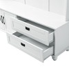 NicBex Hall Tree with Bench and Storage Stylish Coat Rack with 2 Storage Drawers, 2 Top Storage Compartments, 5 Hooks for Living Room, White - 4 of 4