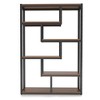 Resenkos Bookshelf, Bookcase Standing Shelf Unts,6-Tier Bookshelf, 69" Industrial Etagere Bookcase with Staggered Shelves,Walnut Brown - 3 of 4