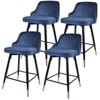 Bekrvio Swivel Bar Stools Set of 2/4,25.6"/29" Counter Height Stool Velvet Upholstered Armless Bar Chair with Metal Frame for Kitchen Island - 2 of 4