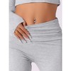 cheibear Women's Long Sleeve Crop Top with Foldover Flare Pants 2 Piece Pajama Set - 4 of 4
