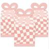 Big Dot of Happiness Pink Checkered Party - Square Favor Gift Boxes - Bow Boxes - Set of 12 - 2 of 4