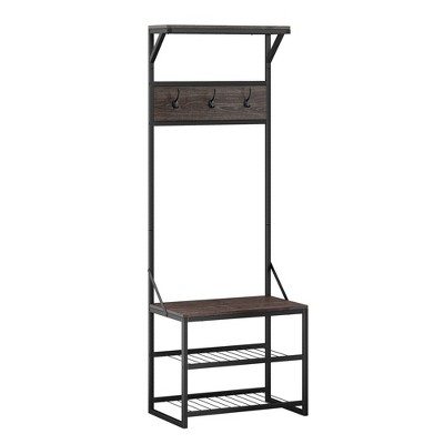 Afton 3 Tier Shoe Rack With Storage Bins Woodgrain - Riverridge Home :  Target