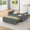 CAVINAS Convertible Pull-Out Sleeper Sofa, Loveseat Sofa Bed with Pull-out Bed, Adjsutable Back and 2 Arm Pocket, Couches for Living Room - 2 of 4