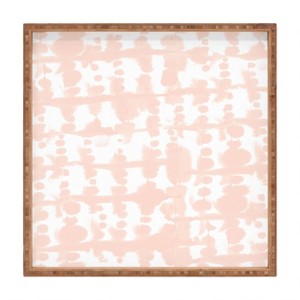 Jacqueline Maldonado Parallel Pale Peach Square Bamboo Tray - Deny Designs - 1 of 2