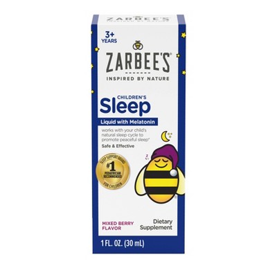 Zarbee&#39;s Kid&#39;s Sleep Liquid with Melatonin, Drug-Free &#38; Non-Habit Forming-Natural Berry -1 fl oz