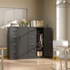 Munora - 4-Drawer File Cabinet with Locking Door - Metal Storage for Legal/Letter Files & Clothing - Black - 2 of 4