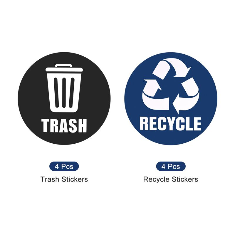 Unique Bargains Self-Adhesive Vinyl Recycle Sticker Trash Can Bin Labels 5 Inch 8 Pcs, 5 of 7