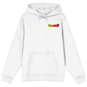 Dragon Ball Z Majin Buu, Goku and Vegeta, Electric Aura, Black Frame and Logo on White Adult Hoodie - 1 of 4