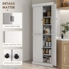 DOMETOUR 72.5" Freestanding Kitchen Pantry Cabinet Tall Storage Cabinet with 4 Doors and 2 Adjustable Shelves for Dining Room White - 2 of 4