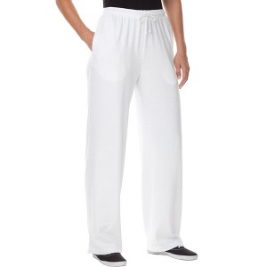 Woman Within Women's Plus Size Tall Sport Knit Straight Leg Pant - 1 of 4