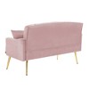 2-Seater Velvet Sofa with Tufted Back & Metal Legs - 4 of 4