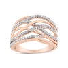 Haus of Brilliance Silver Diamond Accent Crossover Ring - 2 of 4