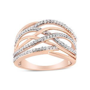Silver Diamond Accent Crossover Ring - 1 of 4