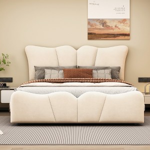 Whisen Morden Design Full Size Upholstered Platform Bed with Distinctive Headboard - 1 of 4