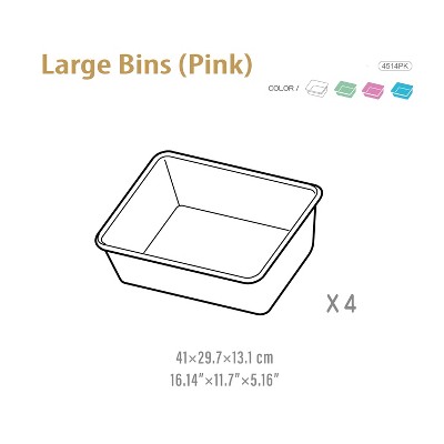 UNiPLAY Multicolor Stackable Plastic Storage Bins for Kids