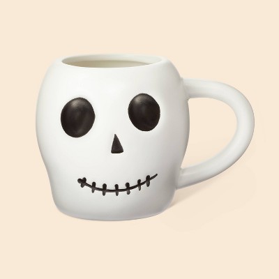 12oz Halloween Stoneware Skull Figural Mug - Spritz™