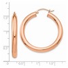 Black Bow Jewelry 4mm x 35mm Polished 14k Rose Gold Large Round Tube Hoop Earrings - 3 of 4