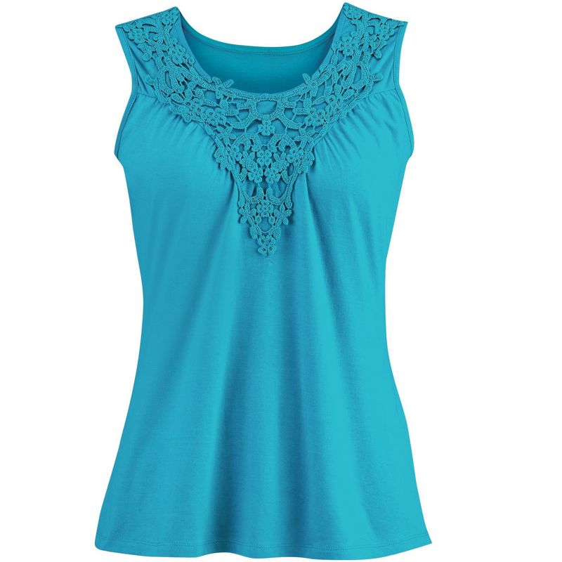 Collections Etc Beautiful Lace Trim Tank Top, 4 of 6