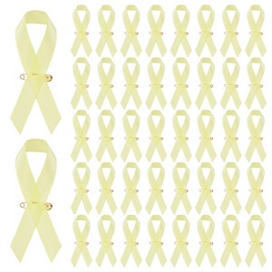 Unique Bargains Satin Awareness Ribbons with Safety Pins 200 Pcs - 1 of 4