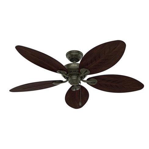 54 Bayview Outdoor Ceiling Fan Black Hunter Fan