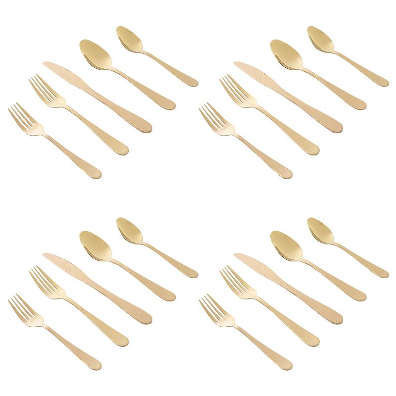 Gibson Home Stravida 20 Piece Flatware set in Gold Stainless Steel, 3 of 4