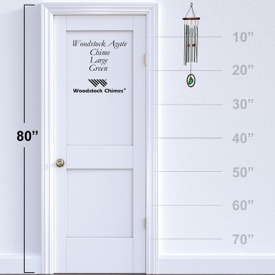 Large Green Agate Slice Metal Wind Chime for Outdoor Decor