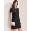 INSPIRE CHIC Women's Summer Short Sleeve Crew Neck Solid Loose Casual Short Dress - 2 of 4