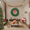 Pre-Lit Artificial Christmas Wreath with Bow, LED Lighted Holiday Wreath for Indoor Outdoor, Winter Front Door Xmas Decoration - 2 of 4