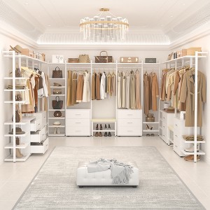 Besiost Freestanding Closet Organizer with 6 Drawers, Walk-In Closet Systen with 4 Clothing Rack - 1 of 4