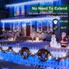 Itopfox 66ft 670 LED Icicle Lights 148 Drops Blue and Cool White 12 Modes Timer Dimmable Waterproof Plug In for Indoor Outdoor Decor 1 Pack - 2 of 4