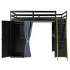 YOOCOZZ Full Size Wood Loft Bed with, Wardrobe, Shelves, Blackout Curtains, RGB Lights - 2 of 4