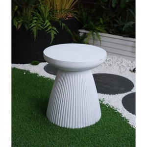ACEPANO Modern Heavy Round Accent Coffee Table End Table-Beige - 1 of 4