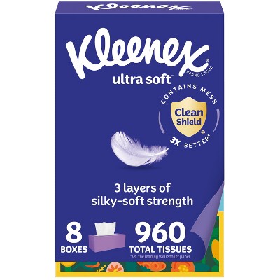 Kleenex Ultra Soft 3-Ply Facial Tissue