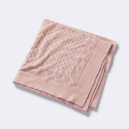 Seed Stitch Pointelle Baby Blanket Dark Pink Cloud Island Target