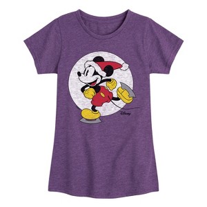 Girls' - Disney - Mickey Skating Fitted Short Sleeve Graphic T-Shirt - 1 of 4