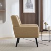 CENGHU Leather Material Ergonomics Accent Chair, Modern Upholstered Living Room Chair With Black Legs, for Indoor Home - 2 of 4
